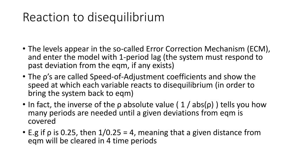 reaction to disequilibrium