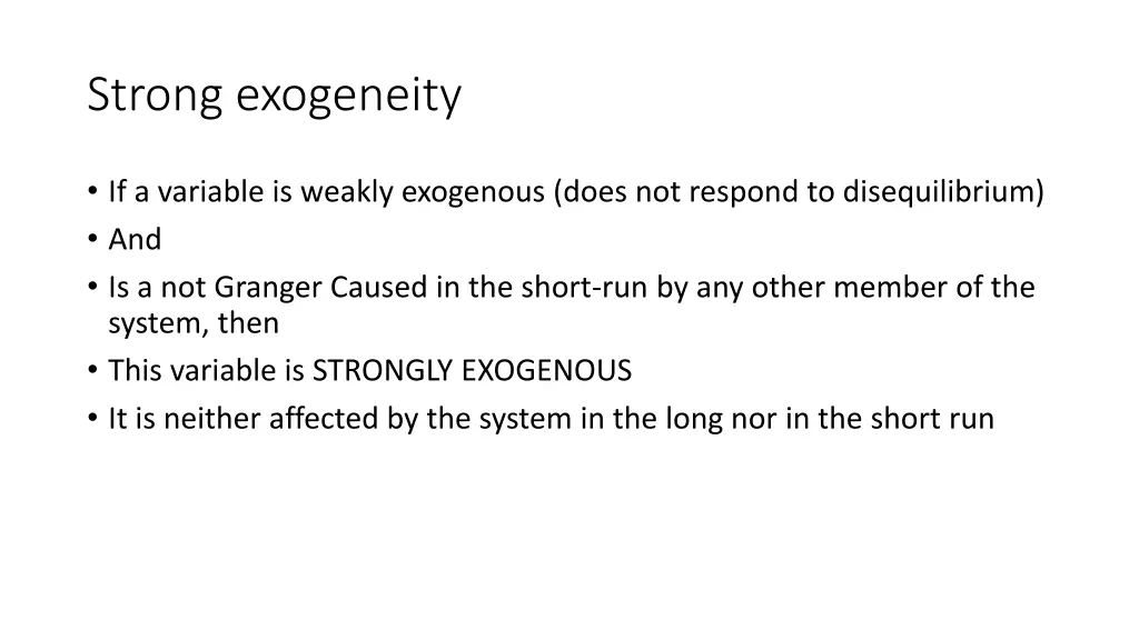 strong exogeneity