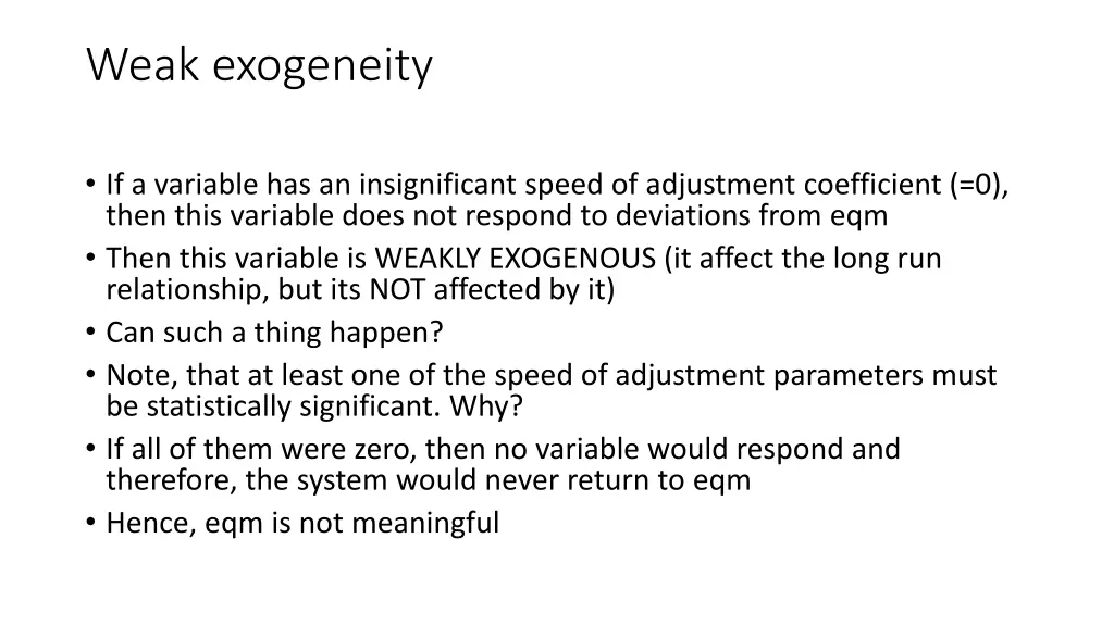 weak exogeneity
