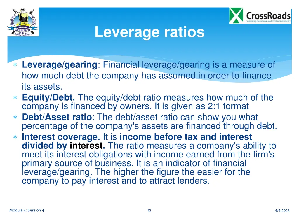 leverage ratios