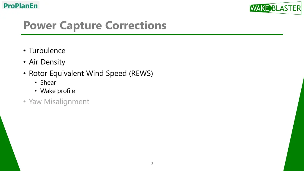 power capture corrections
