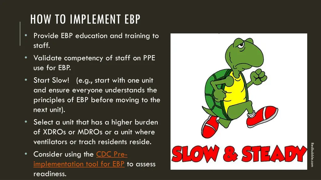 how to implement ebp provide ebp education