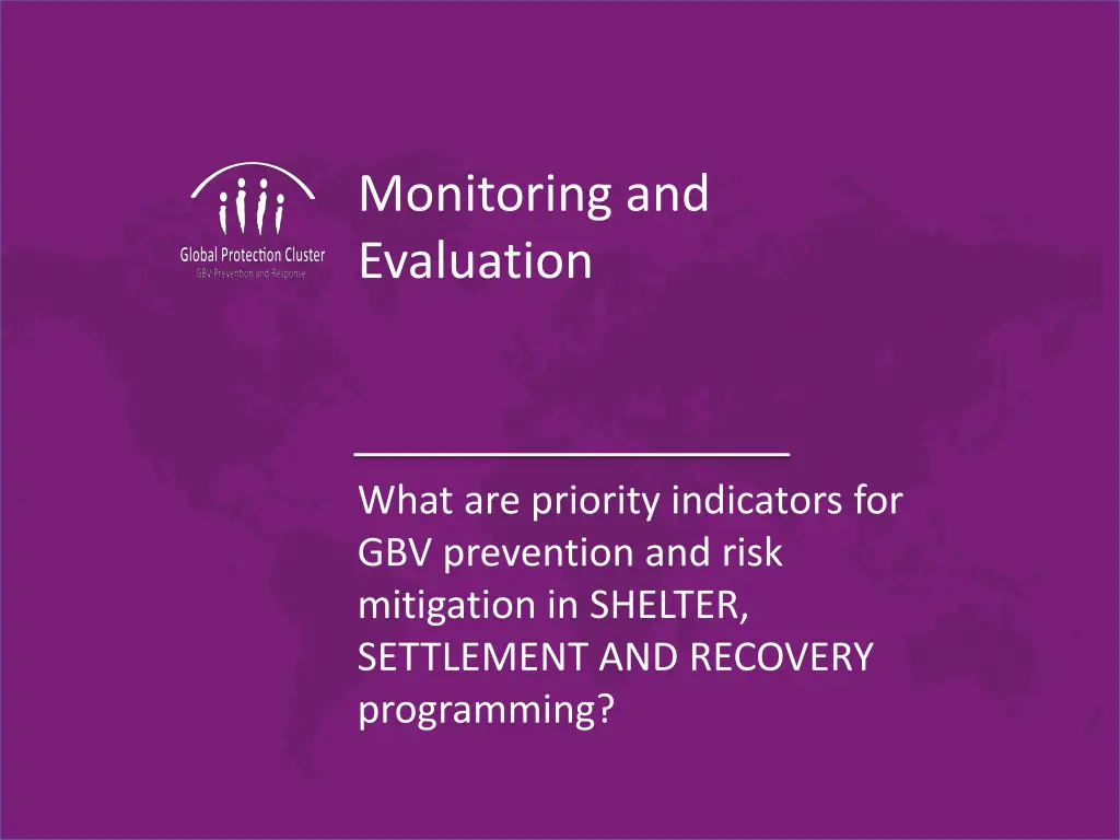 monitoring and evaluation