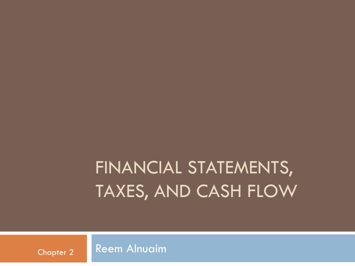financial statements taxes and cash flow