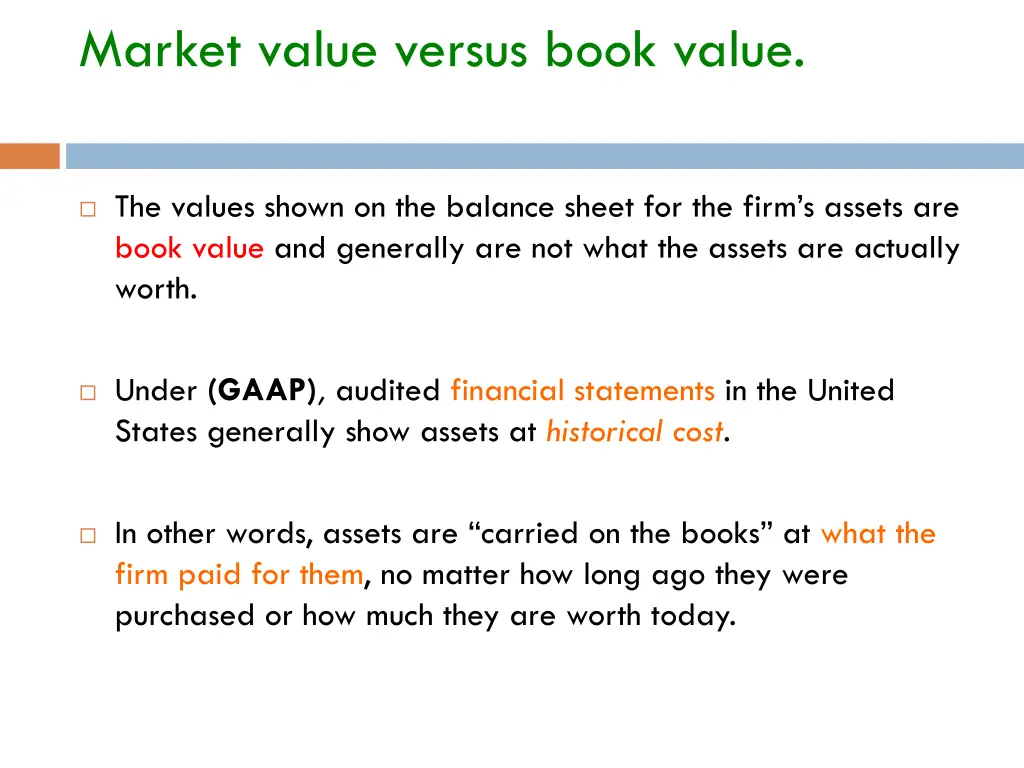 market value versus book value
