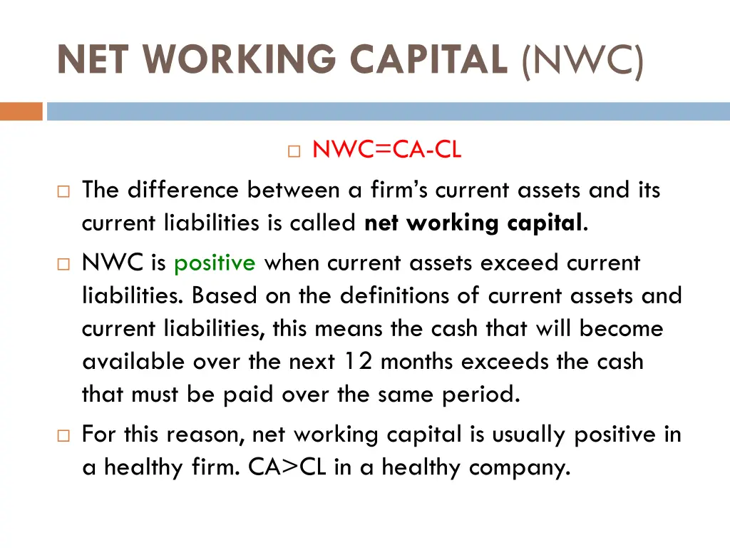 net working capital nwc