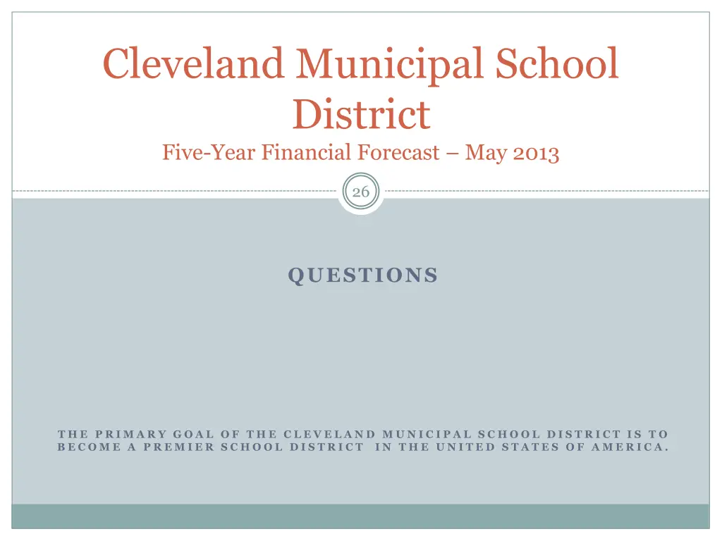 cleveland municipal school district five year