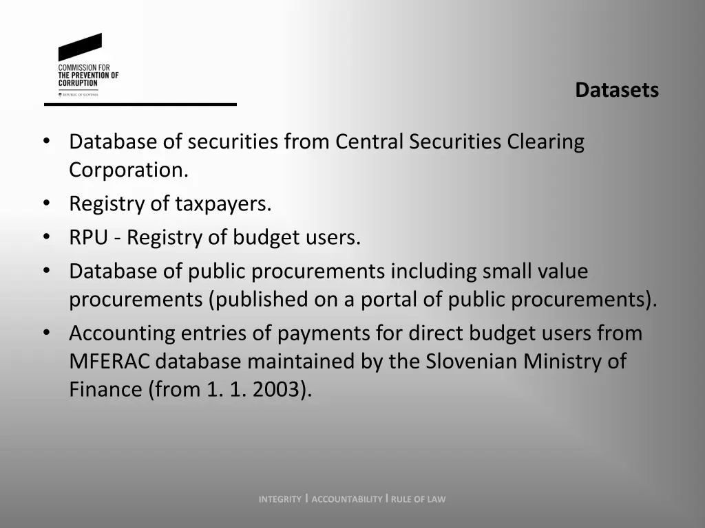 datasets 1