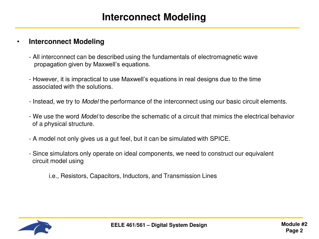 interconnect modeling