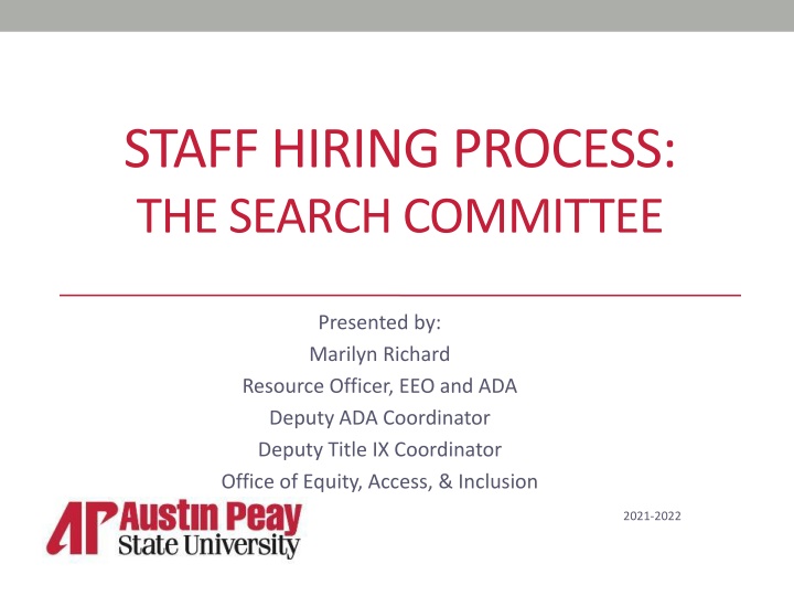 staff hiring process the search committee