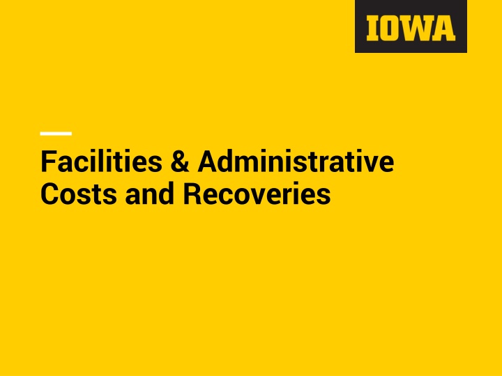 facilities administrative costs and recoveries
