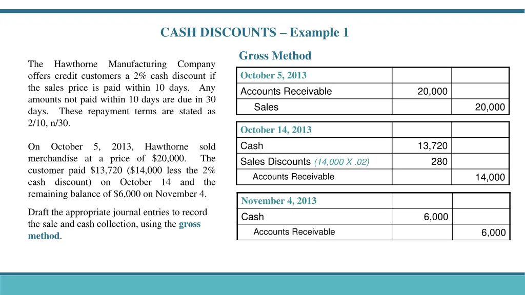 cash discounts example 1