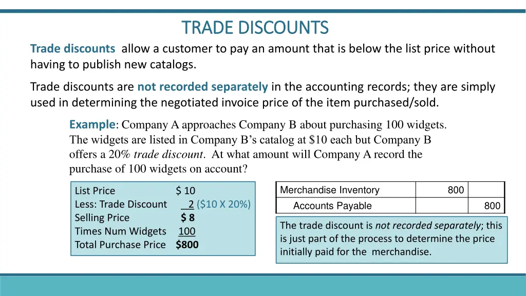 trade discounts trade discounts