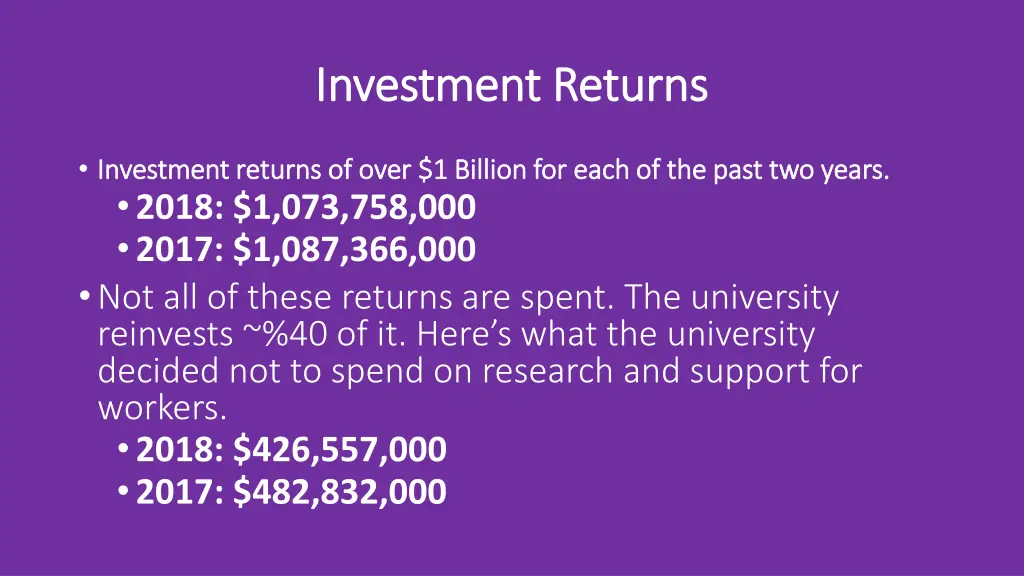investment returns investment returns