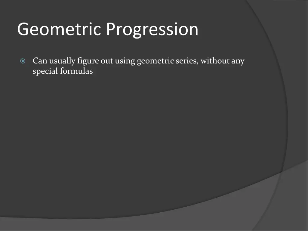 geometric progression