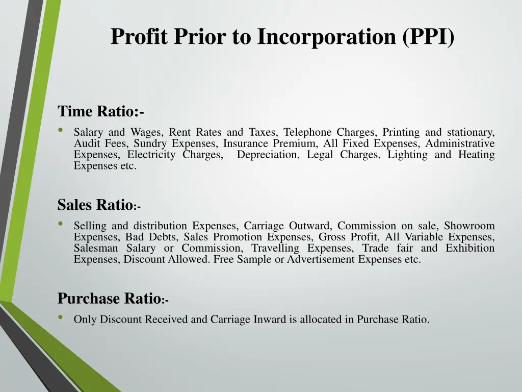 profit prior to incorporation ppi 2
