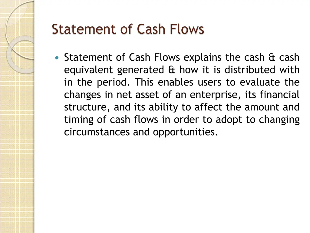 statement of cash flows