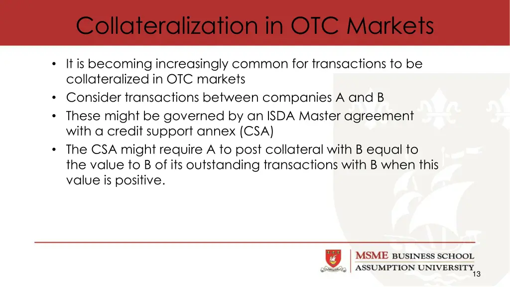collateralization in otc markets