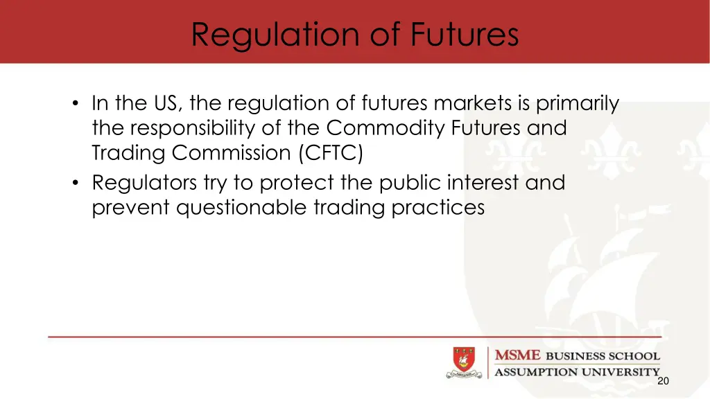 regulation of futures