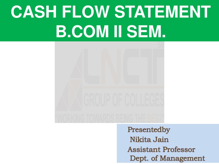 cash flow statement b com ii sem