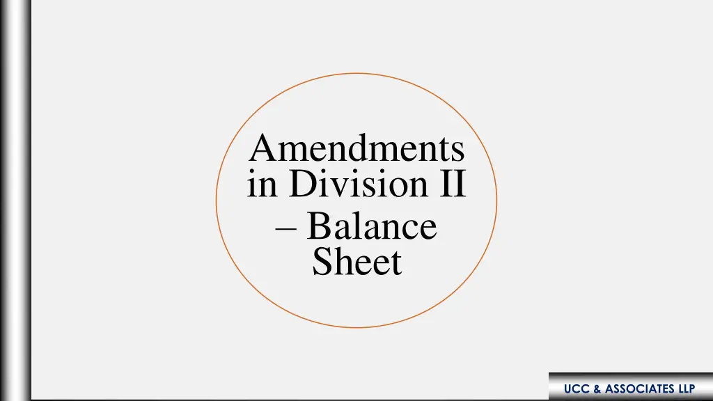 amendments in division ii balance sheet