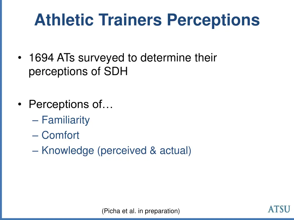 athletic trainers perceptions