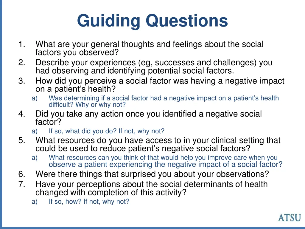 guiding questions