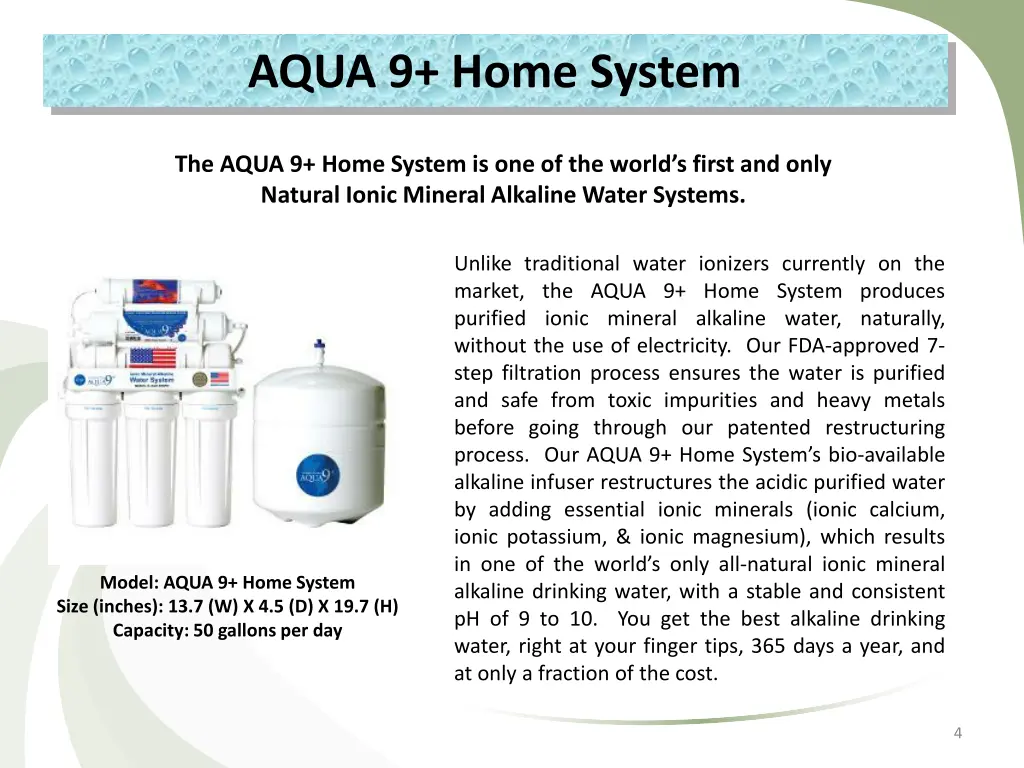 aqua 9 home system