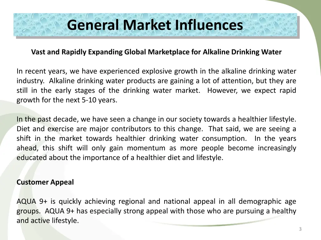 general market influences