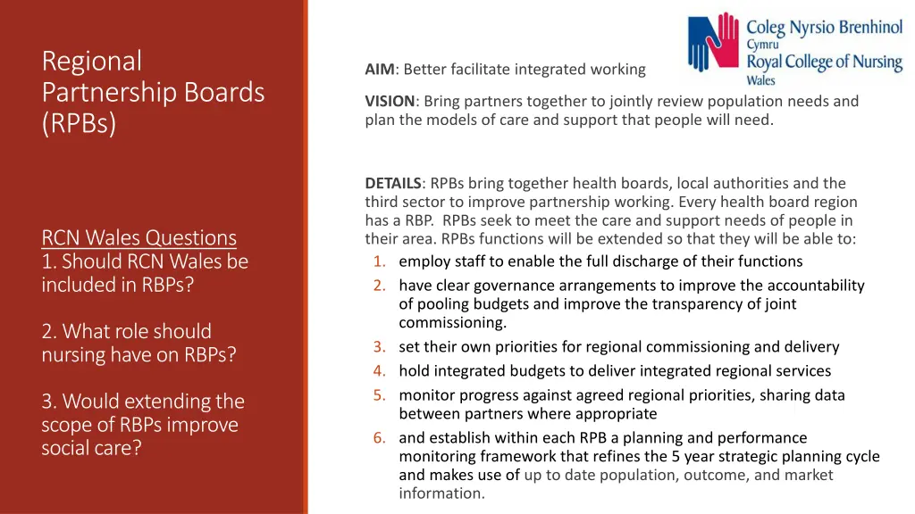 regional partnership boards rpbs