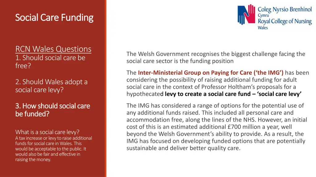 social care funding social care funding