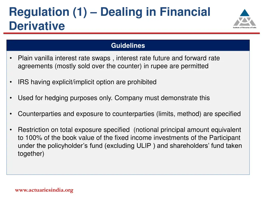 regulation 1 dealing in financial derivative
