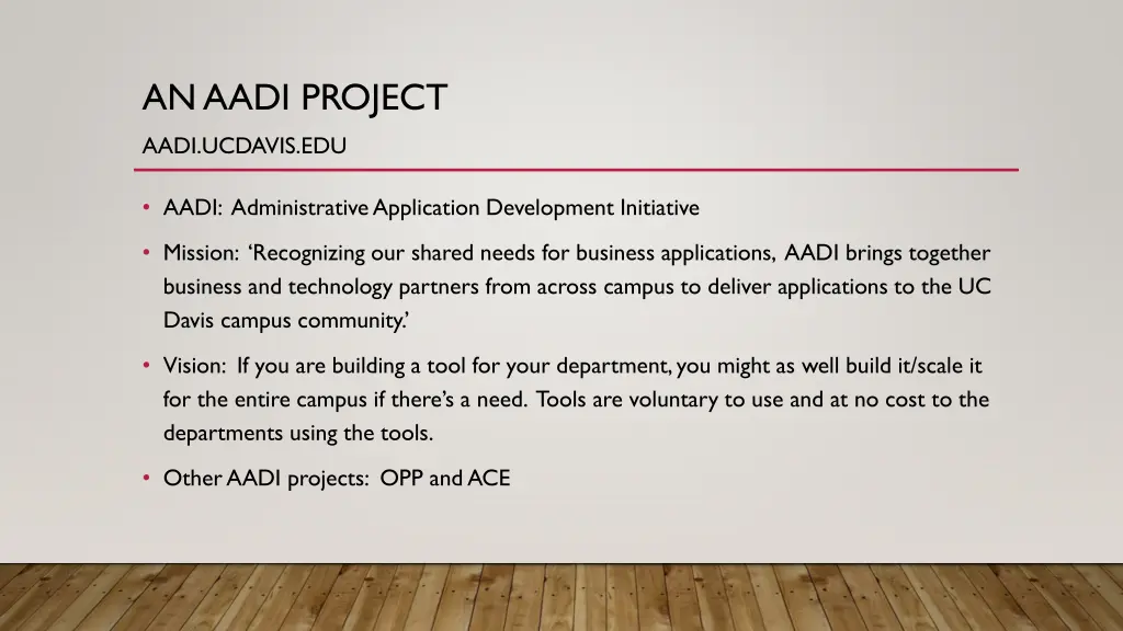an aadi project