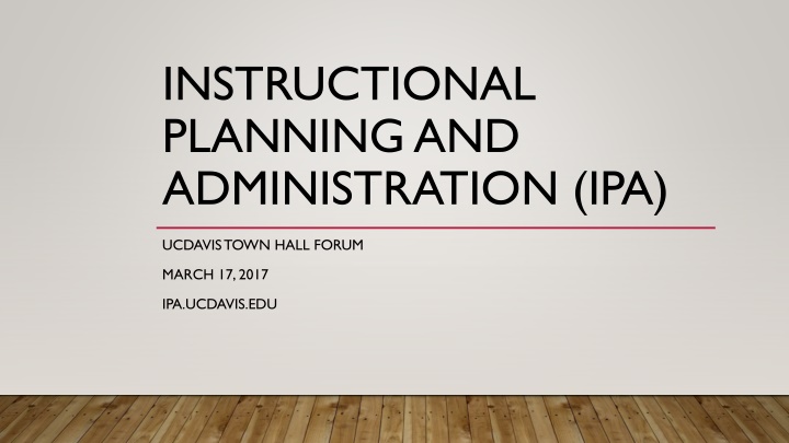 instructional planning and administration ipa