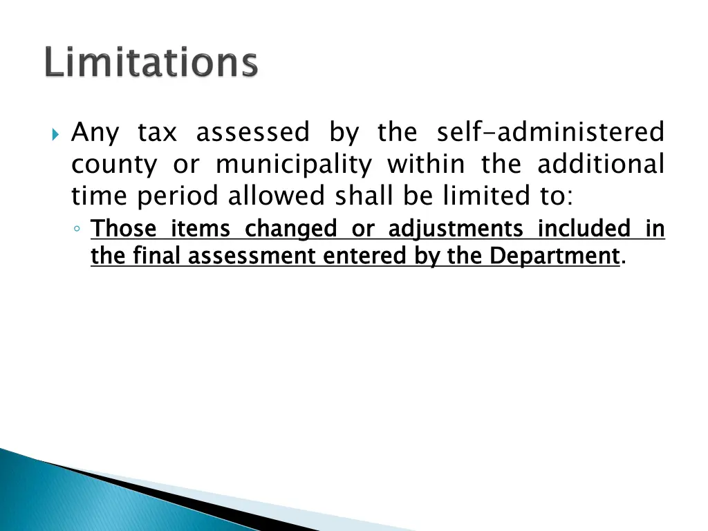 any tax assessed by the self administered county