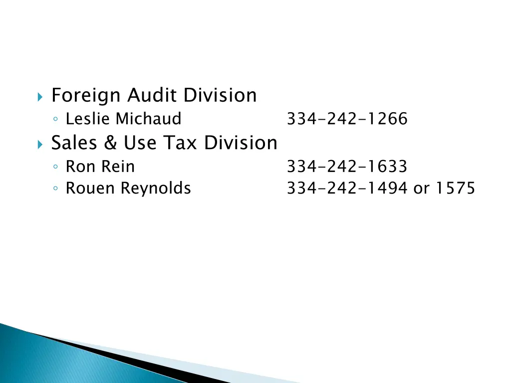 foreign audit division leslie michaud sales