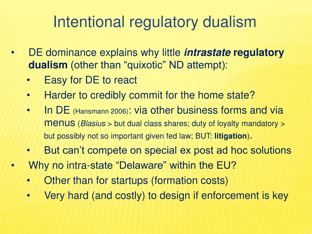 intentional regulatory dualism