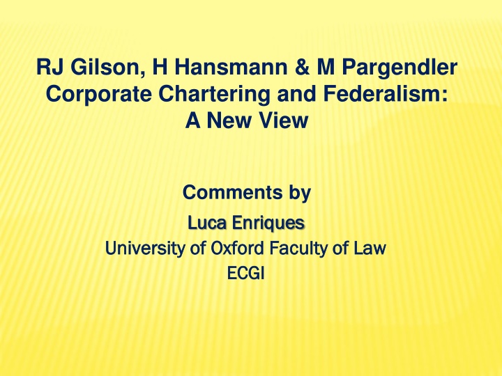 rj gilson h hansmann m pargendler corporate