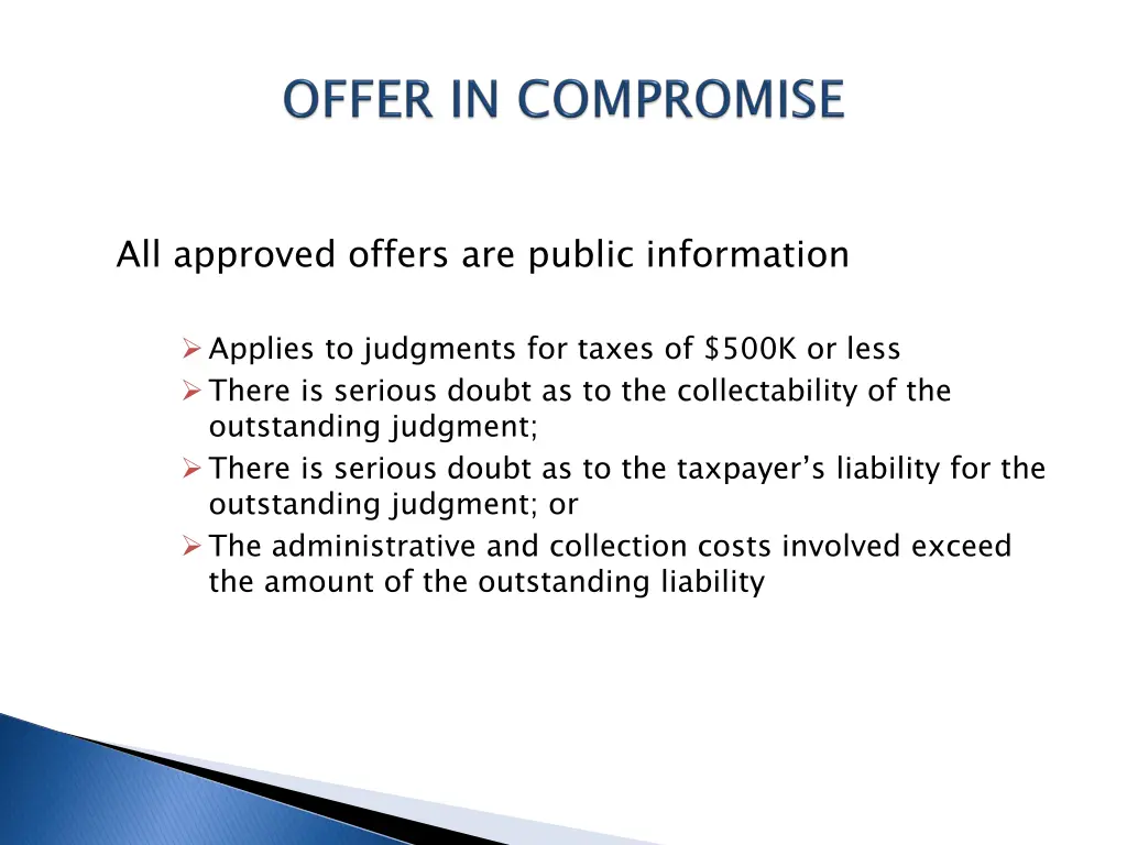 all approved offers are public information