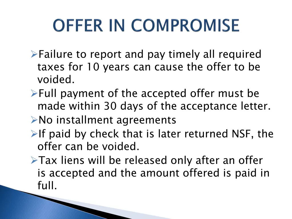 failure to report and pay timely all required