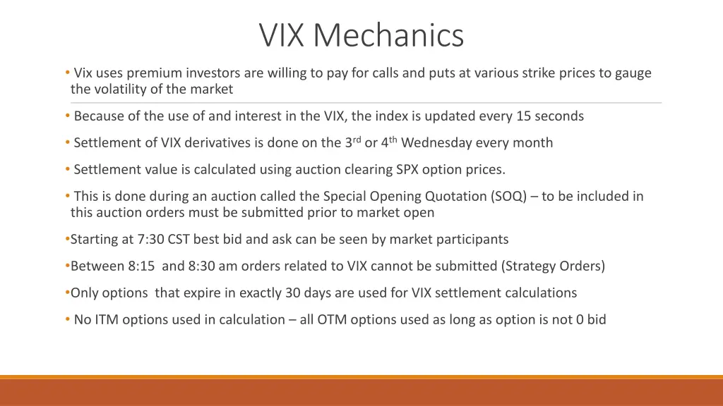vix mechanics