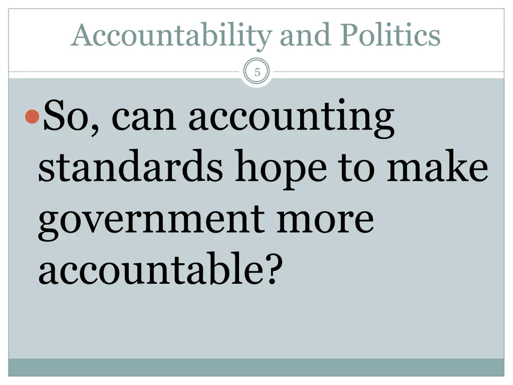 accountability and politics