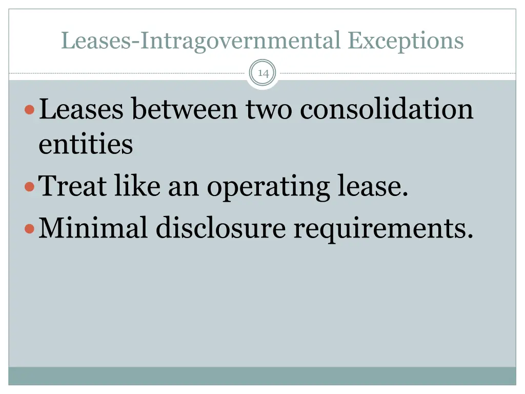 leases intragovernmental exceptions