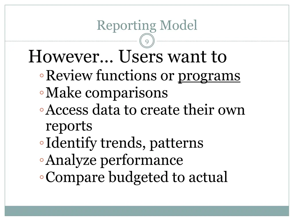 reporting model 1