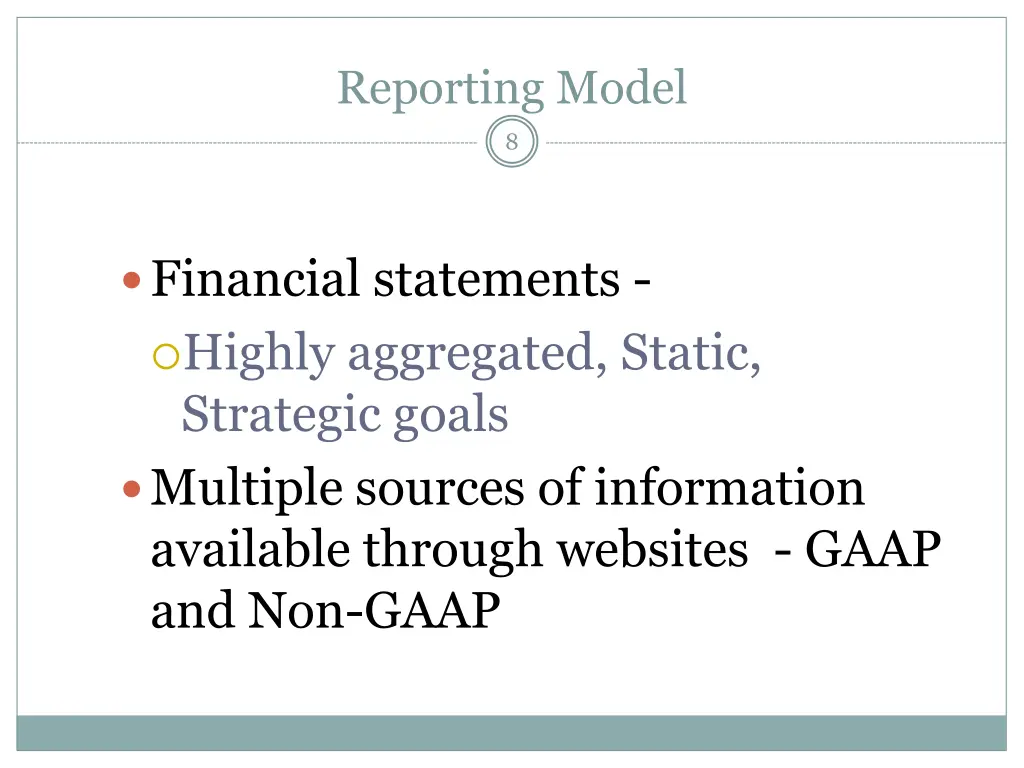 reporting model