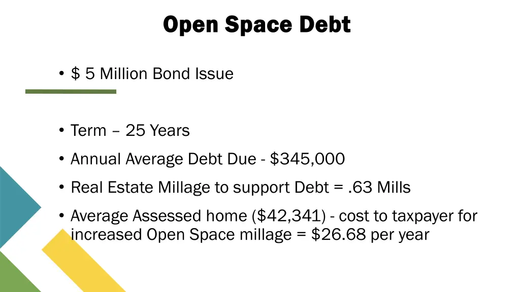 open space debt open space debt