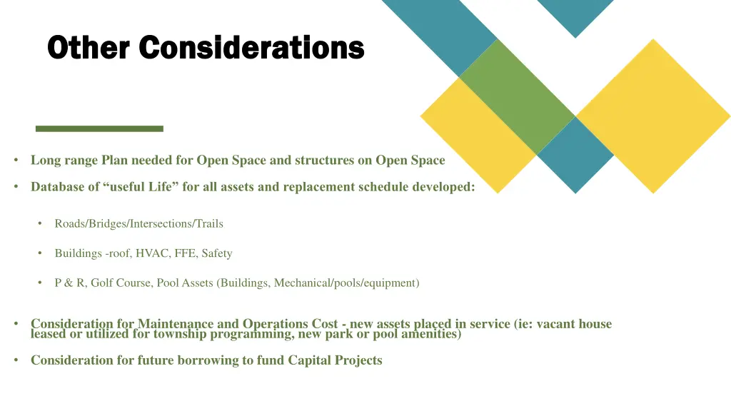 other considerations other considerations