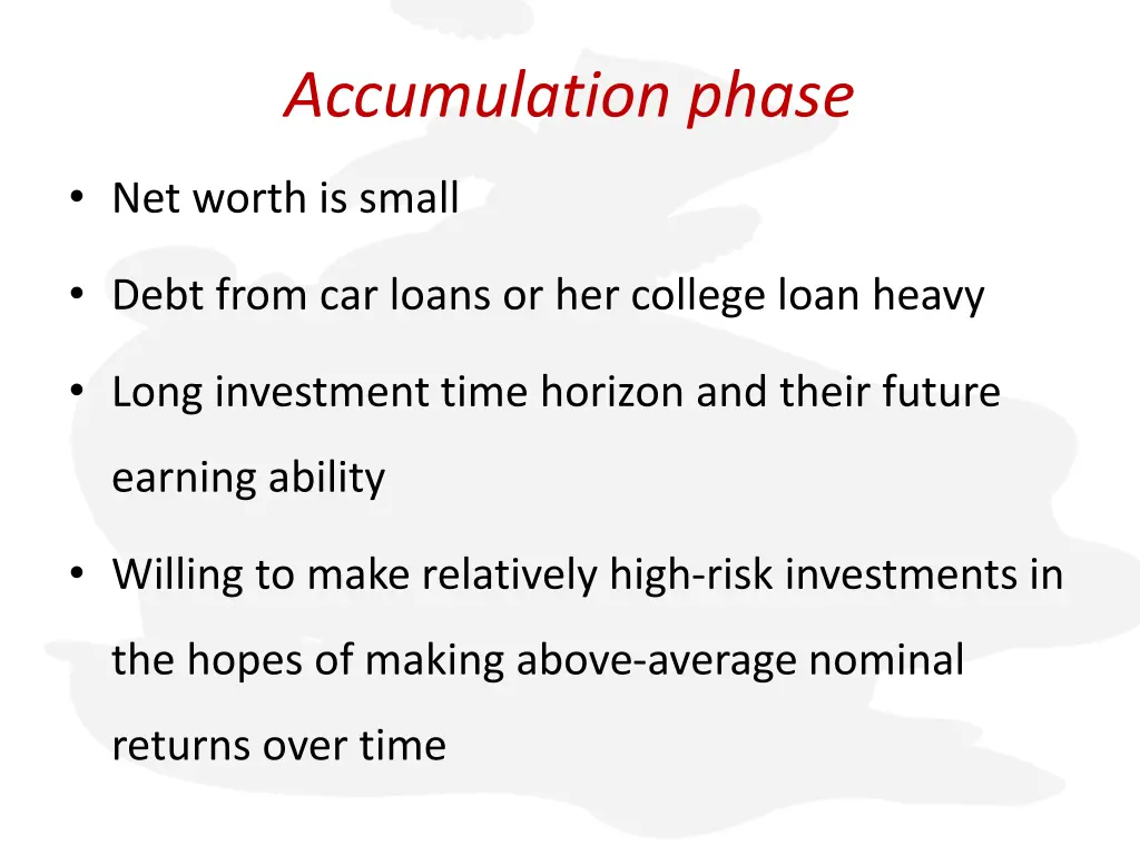 accumulation phase 1