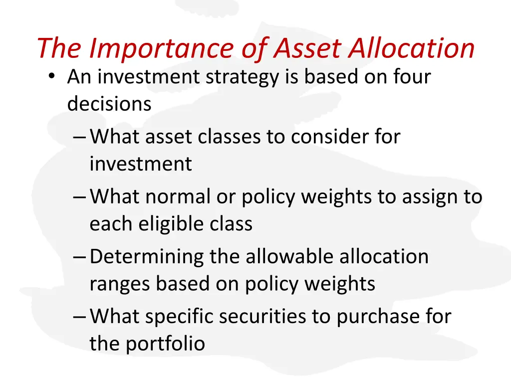 the importance of asset allocation an investment