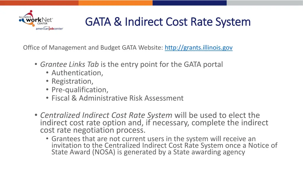 gata indirect cost rate system gata indirect cost